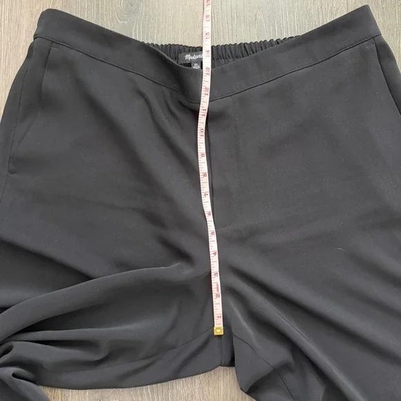 Madewell Pull-On Straight Pants Crepe Black Elastic Waist Drapey Relaxed XL Work - Picture 5 of 7